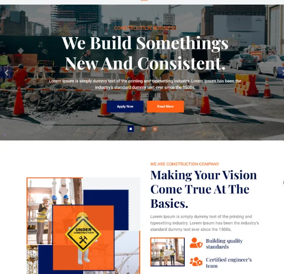 Construction Website Home Page