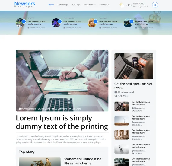 News Website Home Page